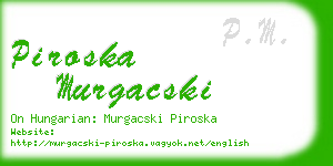 piroska murgacski business card